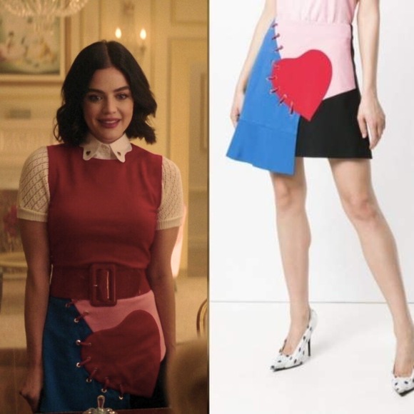 Vivetta Heart Patchwork Color Block Mini Skirt | art girl whimsigoth size 38 - Picture 2 of 11